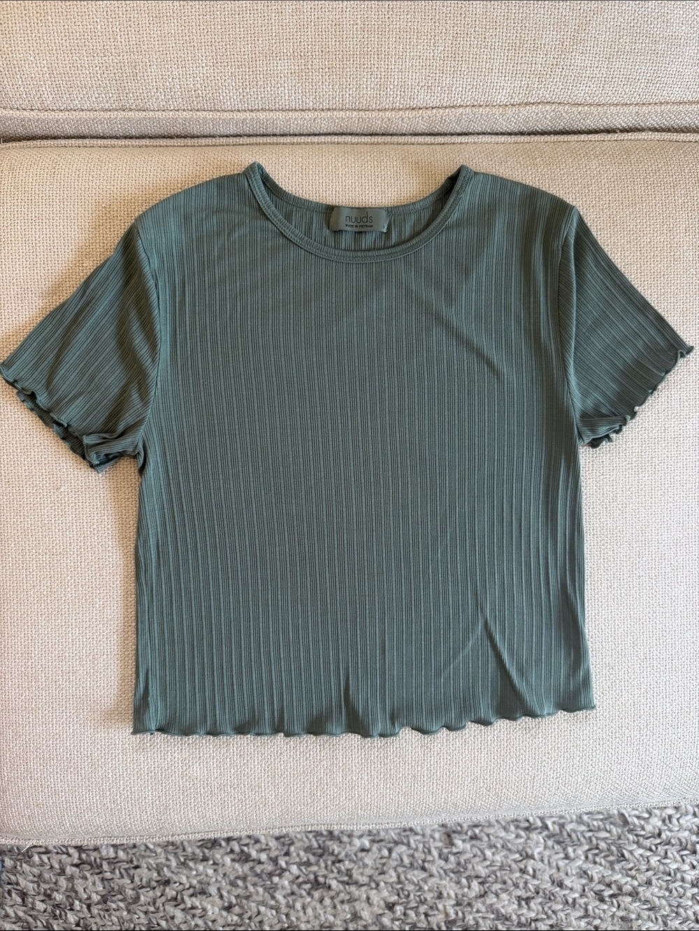 nuuds Agave/Olive Green Ribbed Tank Top and Lounge Pants Pajamas - Picture 3 of 15
